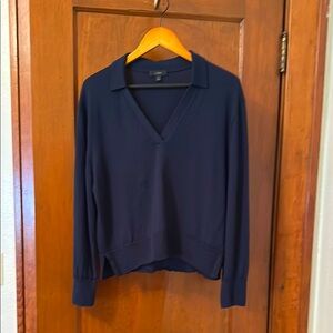 J. Crew pullover, collared, lightweight Merino sweater.